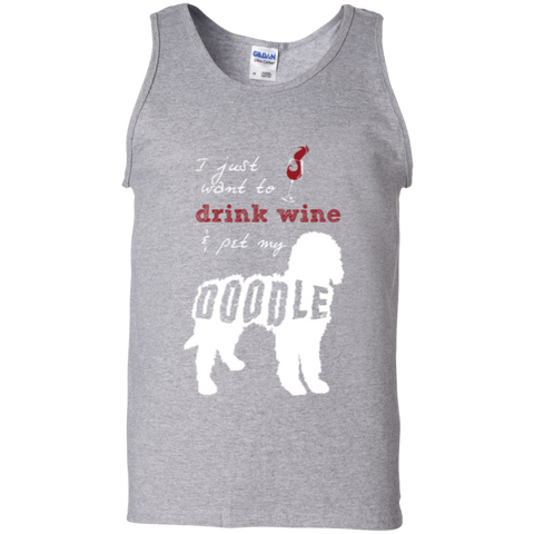 Drink Wine And Pet My Doodle - Gildan Tank Top