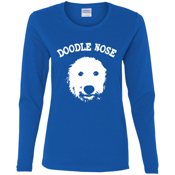 Doodle Nose - Gildan Ladies' LS T-Shirt