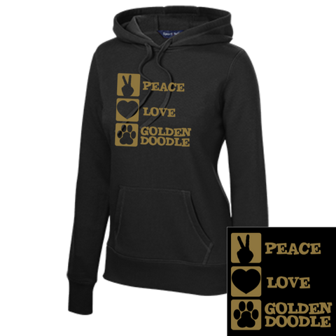 Peace Love Goldendoodle - Ladies Pullover Hooded Sweatshirt