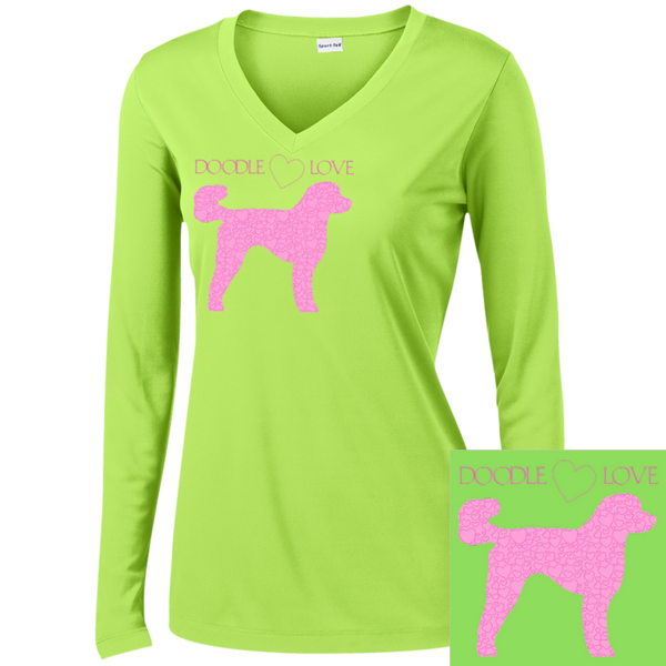 Doodle Love - Ladies Long Sleeve V-Neck
