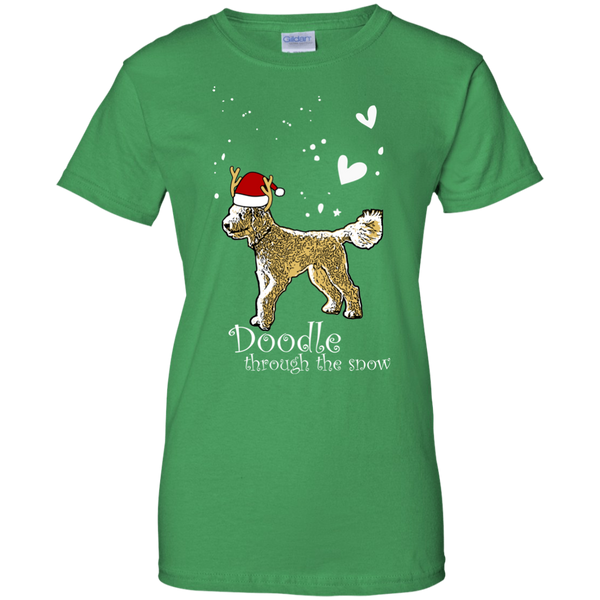 Doodle Through The Snow - Gildan Ladies T-Shirt