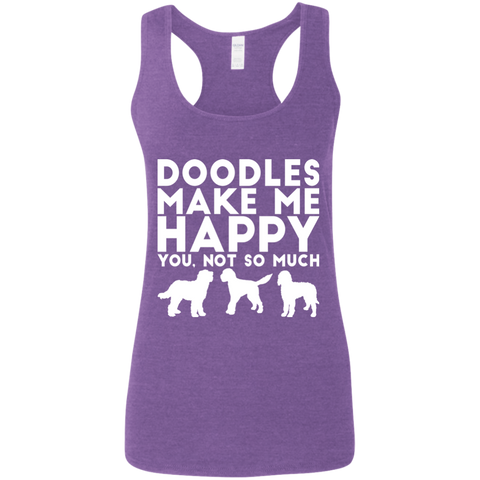 Doodles Make Me Happy - Gildan Ladies' Racerback Tank