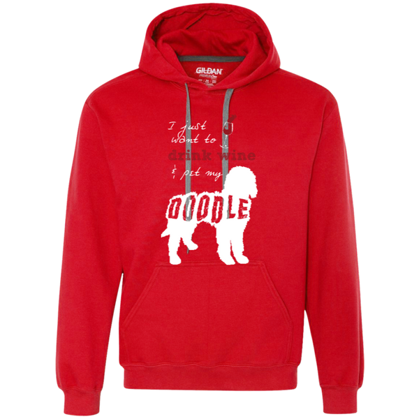Drink Wine And Pet My Doodle - Gildan Heavyweight Fleece Sweatshirt