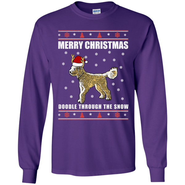 Doodle Through The Snow (Christmas Sweater) - Gildan LS T-Shirt