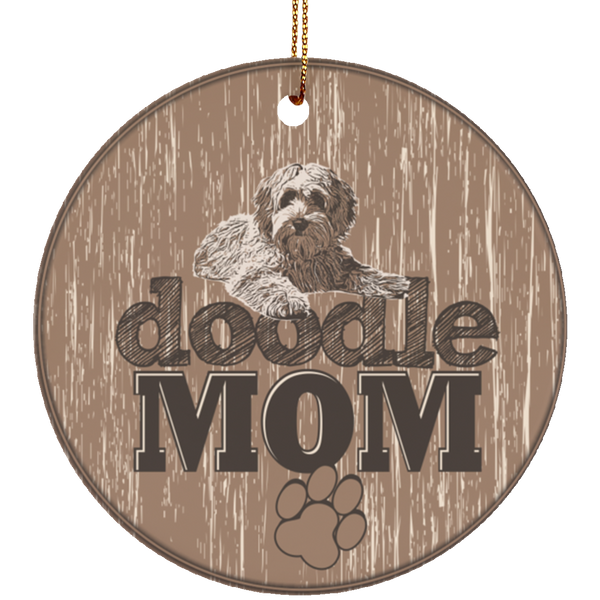 Doodle Mom Ceramic Circle Ornament