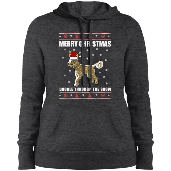 Doodle Through The Snow (Christmas Sweater) - Ladies' Hooded Sweatshirt