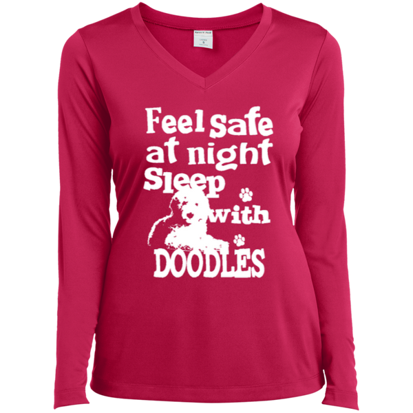 Feel Safe At Night - Ladies Long Sleeve V-Neck