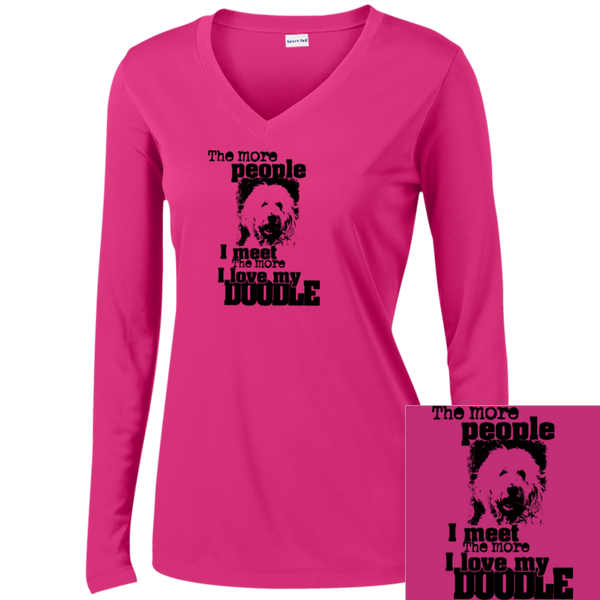 I Love My Doodle - Ladies Long Sleeve V-Neck