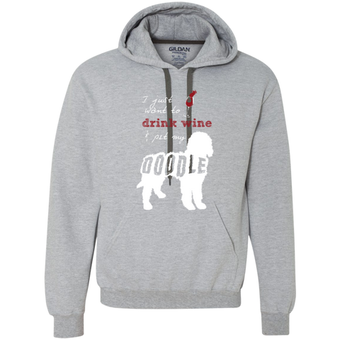 Drink Wine And Pet My Doodle - Gildan Heavyweight Fleece Sweatshirt