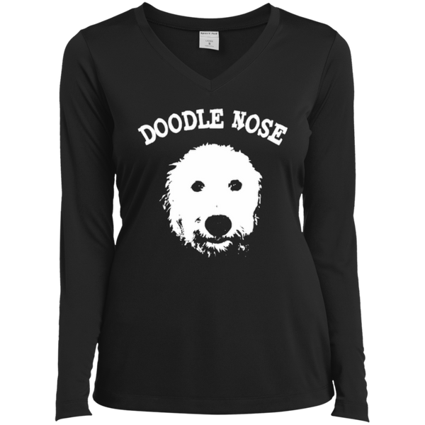 Doodle Nose - Ladies Long Sleeve V-Neck