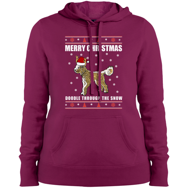 Doodle Through The Snow (Christmas Sweater) - Ladies' Hooded Sweatshirt