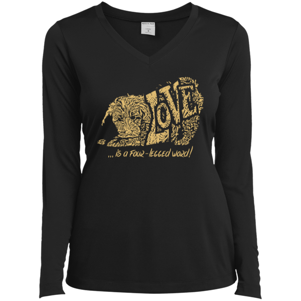 Love Is a Four Legged Word - Ladies Long Sleeve V-Neck