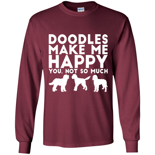 Doodles Make Me Happy - Gildan LS T-Shirt