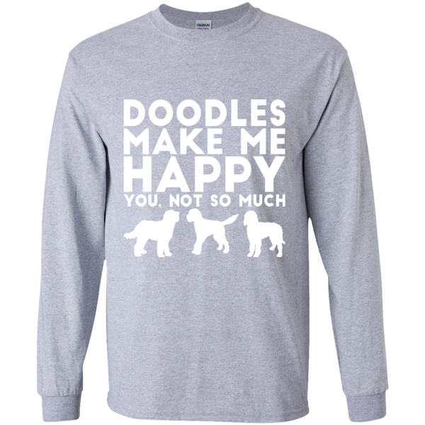 Doodles Make Me Happy - Gildan LS T-Shirt