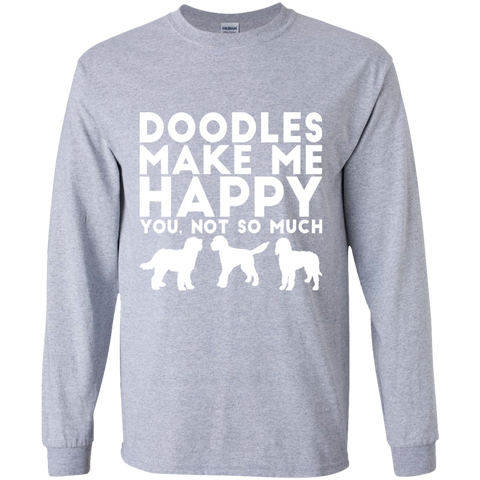 Doodles Make Me Happy - Gildan LS T-Shirt