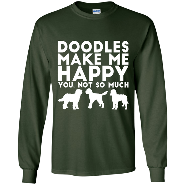 Doodles Make Me Happy - Gildan LS T-Shirt