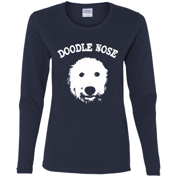Doodle Nose - Gildan Ladies' LS T-Shirt