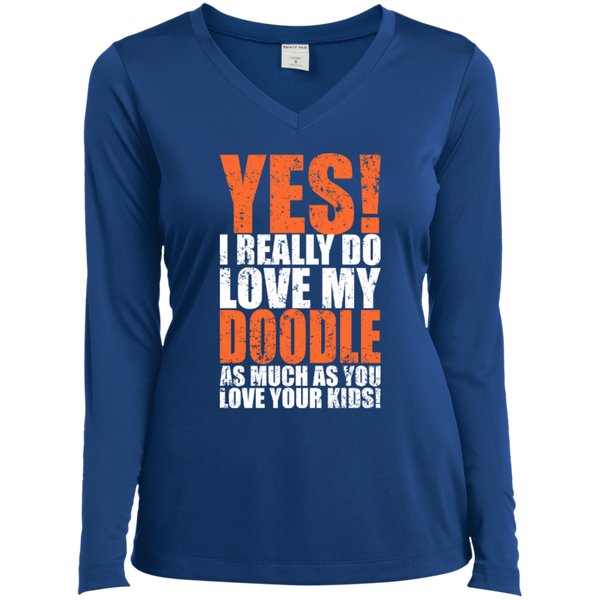 Really Love My Doodle - Ladies Long Sleeve V-Neck