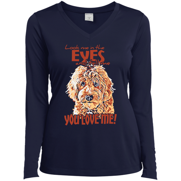 Look Me In The Eyes - Ladies Long Sleeve V-Neck