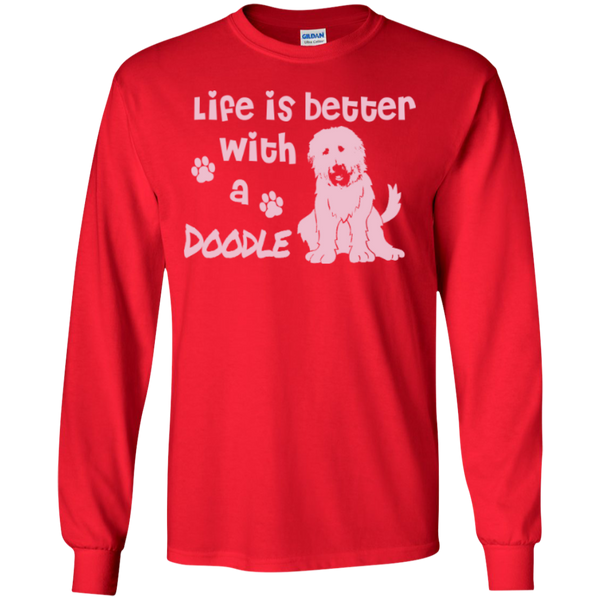 Life Is Better With A Doodle (Pink) - Gildan Long Sleeve T-Shirt