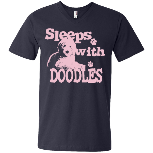 Sleeps With Doodles (Pink) - Men's V-Neck