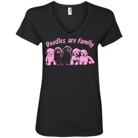 Doodles Are Family - Ladies V-Neck