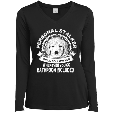 Personal Stalker - Ladies Long Sleeve V-Neck