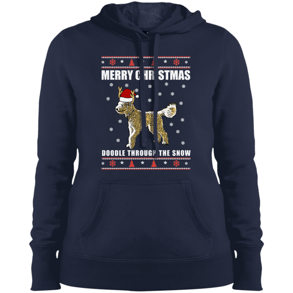 Doodle Through The Snow (Christmas Sweater) - Ladies' Hooded Sweatshirt