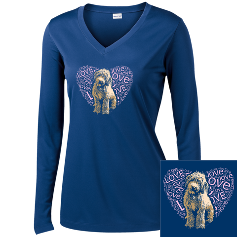 I LOVE Doodles - Ladies Long Sleeve V-Neck