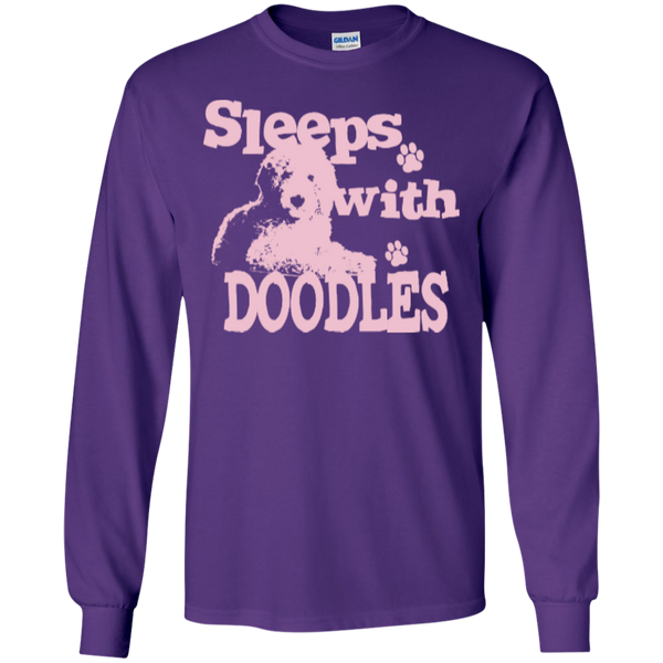 Sleeps With Doodles (Pink) - Gildan Long Sleeve T-Shirt