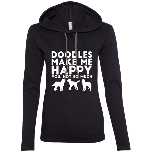 Doodles Make Me Happy - Ladies' LS T-Shirt Hoodie