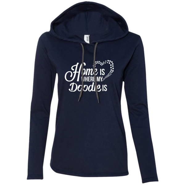 Home Is Where My Doodle Is - Ladies' LS T-Shirt Hoodie