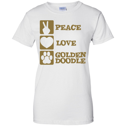 Peace Love Goldendoodle - Gildan Ladies T-Shirt