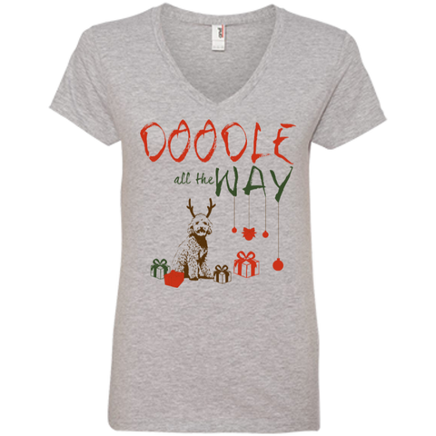 Doodle All The Way - Ladies V-Neck