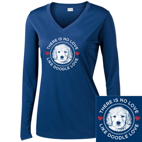 There is no Love Like Doodle Love - Ladies Long Sleeve V-Neck
