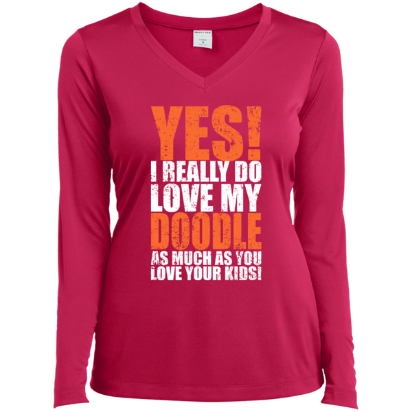 Really Love My Doodle - Ladies Long Sleeve V-Neck