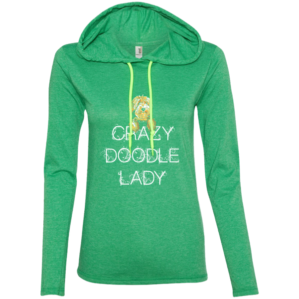 Crazy Doodle Lady - Ladies' LS T-Shirt Hoodie