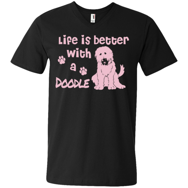 Life Is Better With A Doodle (Pink) - Men's V-Neck
