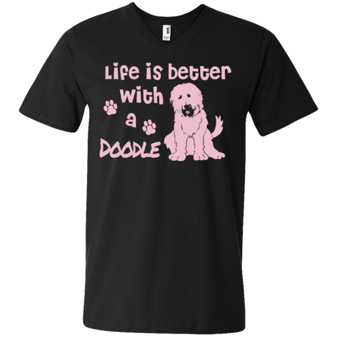 Life Is Better With A Doodle (Pink) - Men's V-Neck
