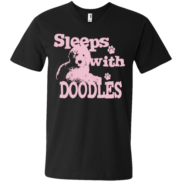 Sleeps With Doodles (Pink) - Men's V-Neck
