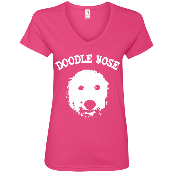 Doodle Nose - Ladies' V-Neck T-Shirt