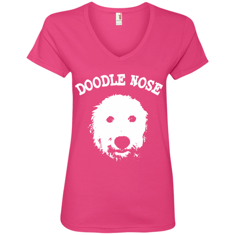Doodle Nose - Ladies' V-Neck T-Shirt