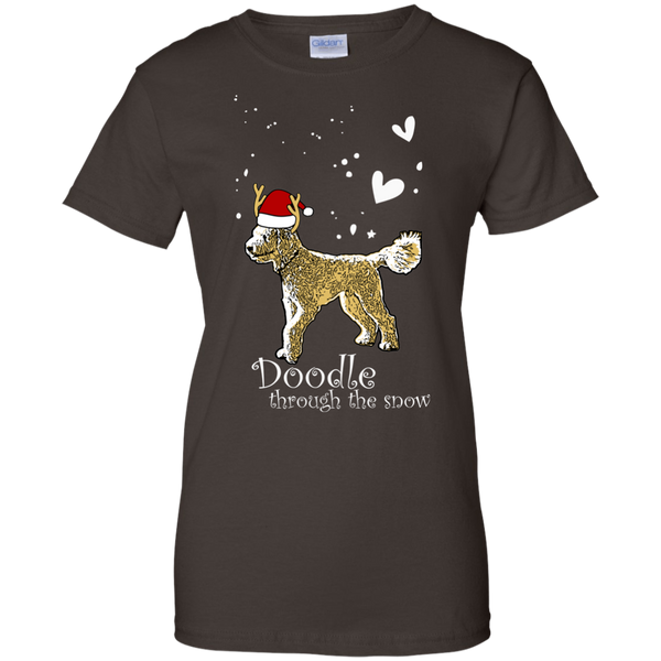 Doodle Through The Snow - Gildan Ladies T-Shirt