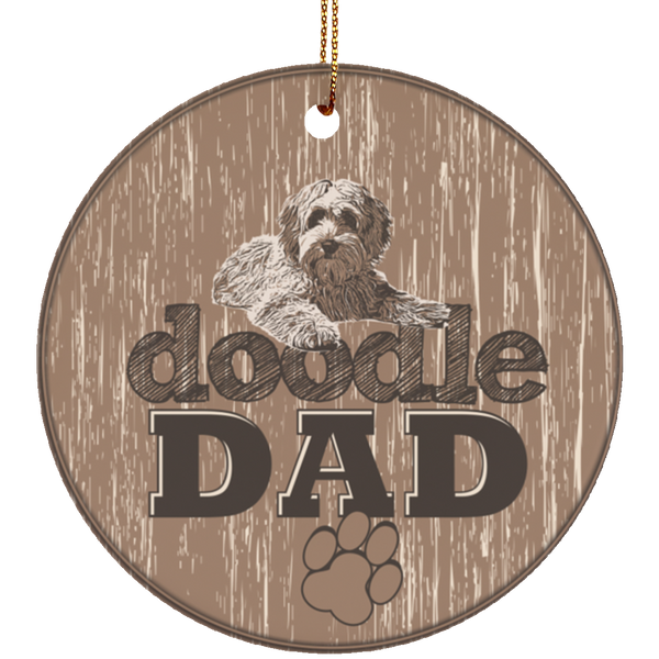 Doodle Dad Ceramic Circle Ornament