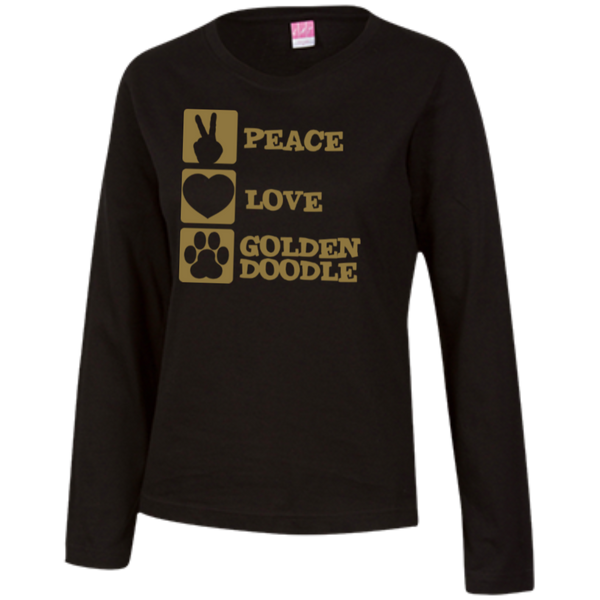 Peace Love Goldendoodle - Ladies Long Sleeve T-Shirt