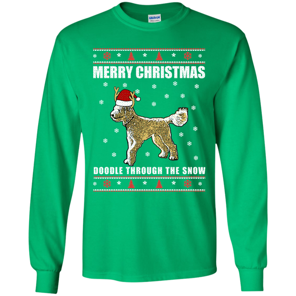 Doodle Through The Snow (Christmas Sweater) - Gildan LS T-Shirt