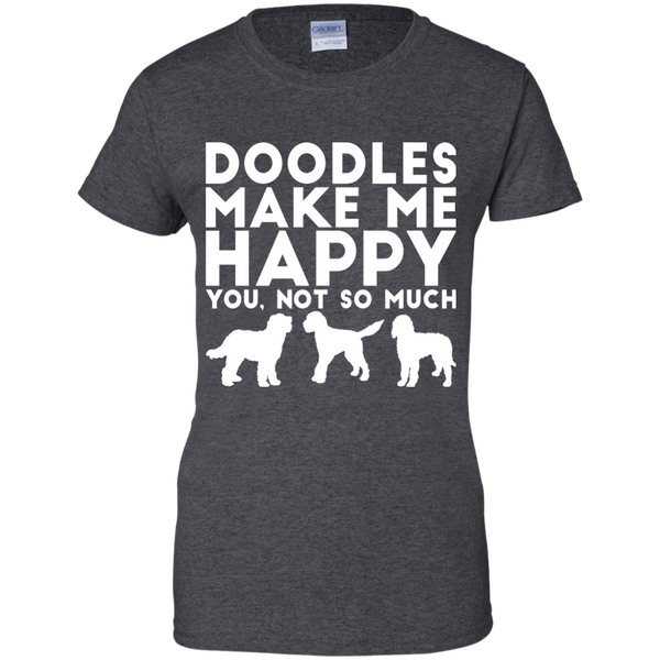 Doodles Make Me Happy - Gildan Ladies' T-Shirt