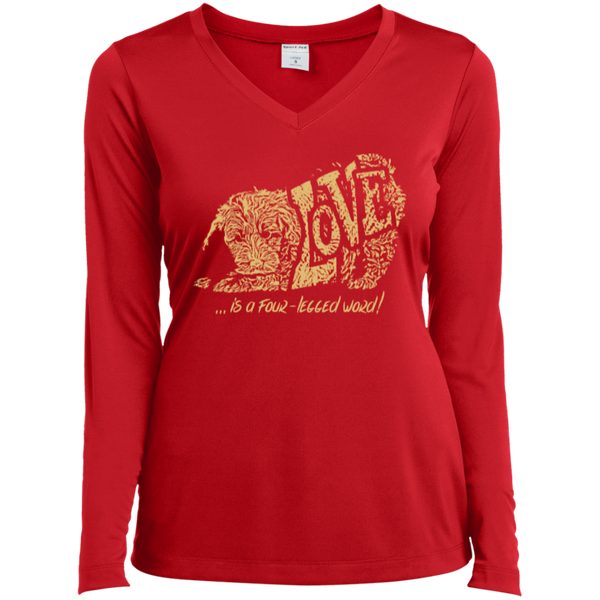 Love Is a Four Legged Word - Ladies Long Sleeve V-Neck