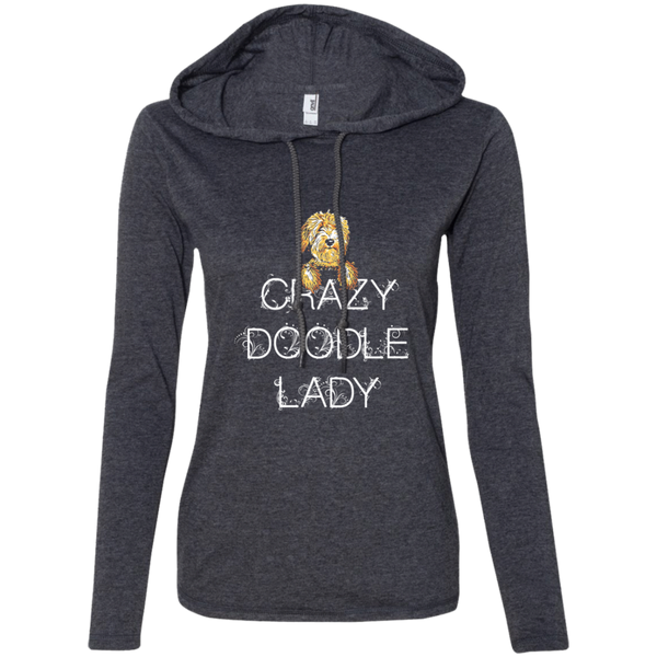 Crazy Doodle Lady - Ladies' LS T-Shirt Hoodie