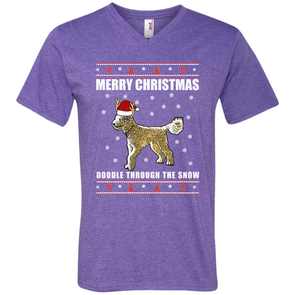 Doodle Through The Snow (Christmas Sweater) - Men's V-Neck T-Shirt